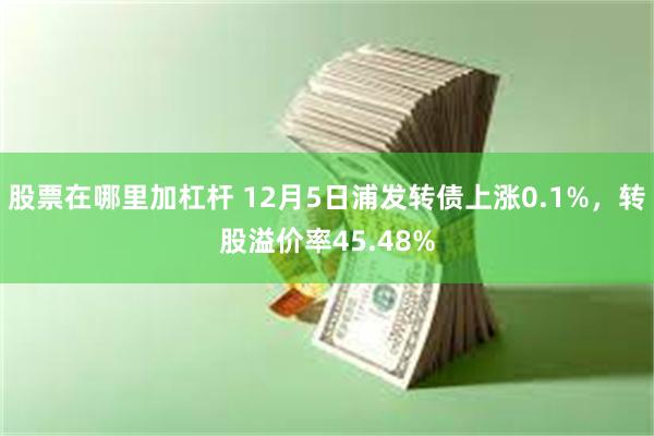 股票在哪里加杠杆 12月5日浦发转债上涨0.1%，转股溢价率45.48%