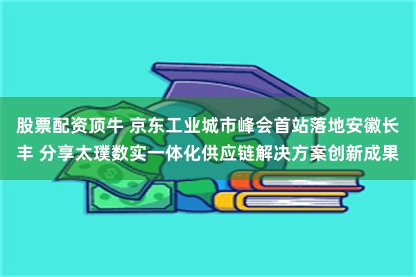 股票配资顶牛 京东工业城市峰会首站落地安徽长丰 分享太璞数实一体化供应链解决方案创新成果