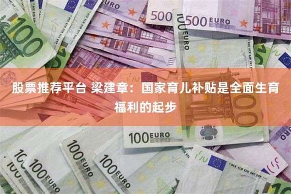 股票推荐平台 梁建章：国家育儿补贴是全面生育福利的起步