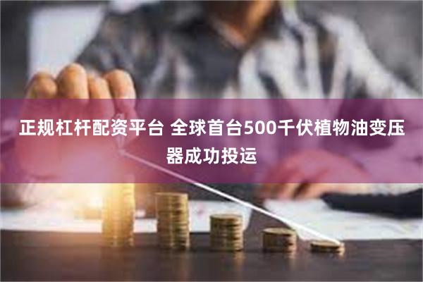 正规杠杆配资平台 全球首台500千伏植物油变压器成功投运