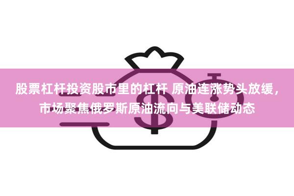 股票杠杆投资股市里的杠杆 原油连涨势头放缓，市场聚焦俄罗斯原油流向与美联储动态